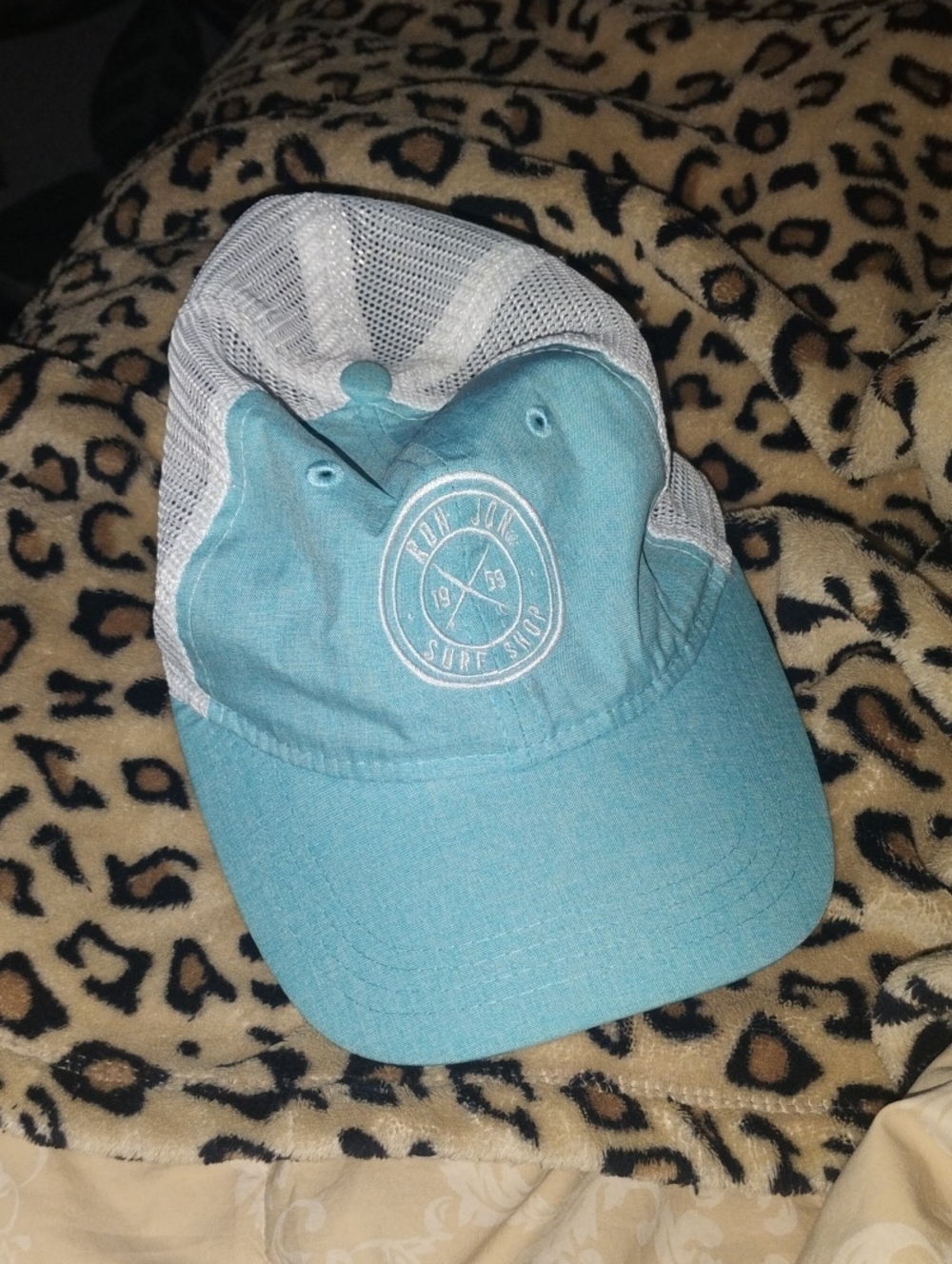 Ron Jon Light Teal and White Mesh Trucker Hat
